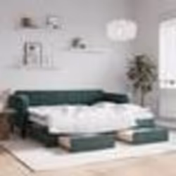 vidaXL Lit de jour avec gigogne et tiroirs vert foncé 80x200cm velours 3197106