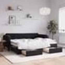 vidaXL Lit de jour avec gigogne et tiroirs sans matelas noir 80x200 cm - 80 x 200 cm