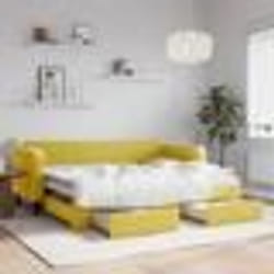 vidaXL Lit de jour avec gigogne et tiroirs jaune 80x200 cm velours - 80 x 200 cm