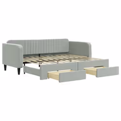 VidaXL 3197111, lit sofa, Gris, mousse, Métal, Polyester, Bois, 2230 mm, 1000 mm