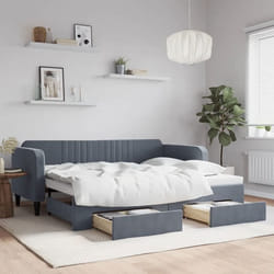 Vidaxl - Lit De Jour Avec Gigogne Et Tiroirs Sans Matelas 90x200 Cm