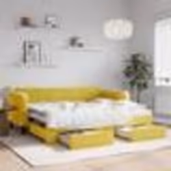vidaXL Lit de jour avec gigogne et tiroirs jaune 90x200 cm velours - 90 x 200 cm