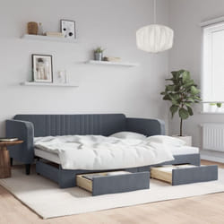 Vidaxl - Lit De Jour Avec Gigogne Et Tiroirs Sans Matelas 100x200 Cm