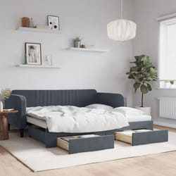 Vidaxl - Lit De Jour Avec Gigogne Et Tiroirs Sans Matelas 90x190 Cm