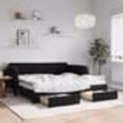 vidaXL Lit de jour avec gigogne et tiroirs noir 90x190 cm velours - 90 x 190 cm