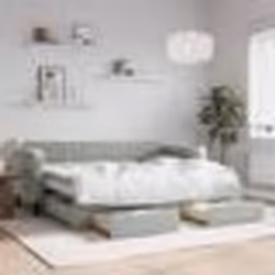 vidaXL Lit de jour avec gigogne et tiroirs gris clair 80x200cm velours - 80 x 200 cm