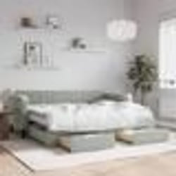 vidaXL Lit de jour avec gigogne et tiroirs gris clair 80x200cm velours - 80 x 200 cm