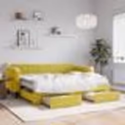 vidaXL Lit de jour avec gigogne et tiroirs jaune 80x200 cm velours - 80 x 200 cm