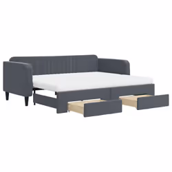 VidaXL 3197136, lit sofa, Gris, mousse, Métal, Polyester, Bois, 2230 mm, 1000 mm