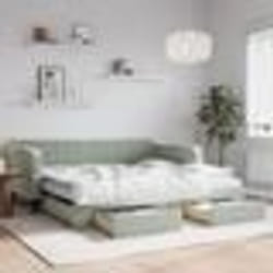 vidaXL Lit de jour et gigogne et tiroirs gris clair 100x200 cm velours - 100 x 200 cm