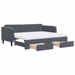 VidaXL 3197149, lit sofa, Gris, mousse, Métal, Polyester, Bois, 2130 mm, 1000 mm