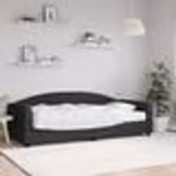 vidaXL Lit de jour avec matelas noir 90x200 cm tissu - 90 x 200 cm