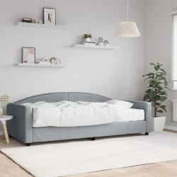vidaXL Lit de jour avec matelas gris clair 100x200 cm tissu - 100 x 200 cm