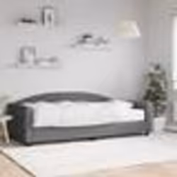 vidaXL Lit de jour avec matelas gris foncé 100x200 cm tissu - 100 x 200 cm