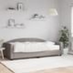 vidaXL Lit de jour avec matelas taupe 100x200 cm tissu - 180 x 200 cm