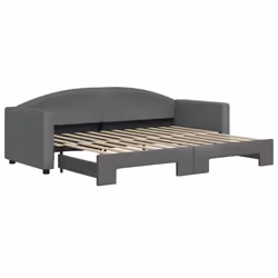 VidaXL 3197184, lit sofa, Gris, mousse, Métal, Polyester, Bois, 2230 mm, 900 mm