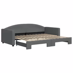 VidaXL 3197189, lit sofa, Gris, mousse, Métal, Polyester, Bois, 2230 mm, 1000 mm