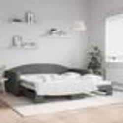 vidaXL Lit de jour avec gigogne sans matelas gris foncé 100x200 cm - 100 x 200 cm