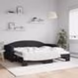 vidaXL Lit de jour avec lit gigogne noir 90x190 cm tissu - 180 x 200 cm