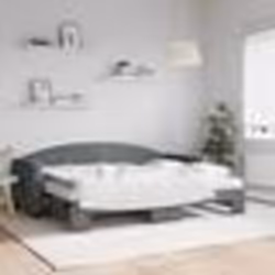 vidaXL Lit de jour avec gigogne et matelas gris foncé 80x200 cm tissu - 180 x 200 cm