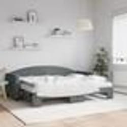 vidaXL Lit de jour avec gigogne et matelas gris foncé 80x200 cm tissu - 180 x 200 cm