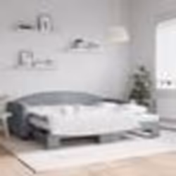 vidaXL Lit de jour avec gigogne et matelas gris clair 90x200 cm tissu - 90 x 200 cm
