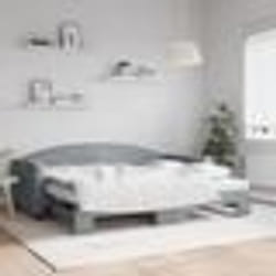 vidaXL Lit de jour avec gigogne et matelas gris clair 90x200 cm tissu - 90 x 200 cm