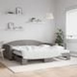 vidaXL Lit de jour avec gigogne et matelas taupe 100x200 cm tissu - 180 x 200 cm