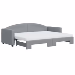 VidaXL 3197216, lit sofa, Gris, mousse, Métal, Polyester, Bois, 2130 mm, 1000 mm
