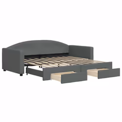 VidaXL 3197220, lit sofa, Gris, mousse, Métal, Polyester, Bois, 2230 mm, 900 mm