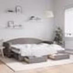 vidaXL Lit de jour avec gigogne et tiroirs sans matelas taupe 80x200cm - 80 x 200 cm