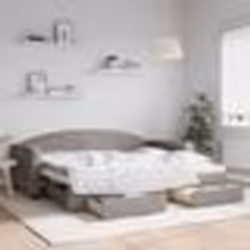 vidaXL Lit de jour avec gigogne et tiroirs sans matelas taupe 90x200cm - 90 x 200 cm
