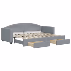 VidaXL 3197229, lit sofa, Gris, mousse, Métal, Polyester, Bois, 2230 mm, 1100 mm