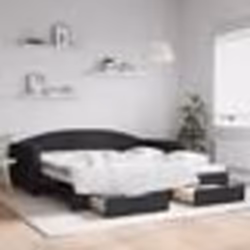 vidaXL Lit de jour avec gigogne et tiroirs sans matelas noir 100x200cm - 100 x 200 cm