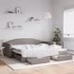 vidaXL Lit de jour avec gigogne et tiroirs taupe 100x200 cm tissu - 100 x 200 cm