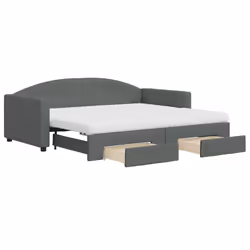 VidaXL 3197238, lit sofa, Gris, mousse, Métal, Polyester, Bois, 2230 mm, 900 mm