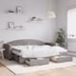 vidaXL Lit de jour avec gigogne et tiroirs taupe 80x200 cm tissu - 80 x 200 cm