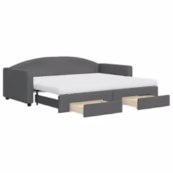 VidaXL 3197243, lit sofa, Gris, mousse, Métal, Polyester, Bois, 2230 mm, 1000 mm