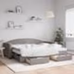 vidaXL Lit de jour avec gigogne et tiroirs taupe 90x200 cm tissu - 90 x 200 cm
