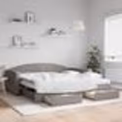 vidaXL Lit de jour avec gigogne et tiroirs taupe 100x200 cm tissu - 100 x 200 cm
