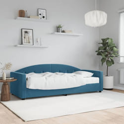 vidaXL Lit de jour avec matelas bleu 80x200 cm velours - 80 x 200 cm