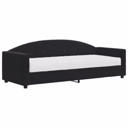 VidaXL 3197274, lit sofa, Noir, mousse, Métal, Polyester, Bois, 2220 mm, 900 mm