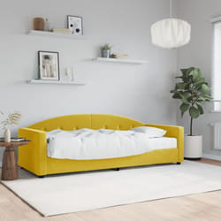 vidaXL Lit de jour avec matelas jaune 80x200 cm velours - 80 x 200 cm