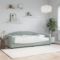 vidaXL Lit de jour avec matelas gris clair 90x200 cm velours - 90 x 200 cm