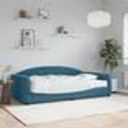 vidaXL Lit de jour avec matelas bleu 100x200 cm velours - 100 x 200 cm