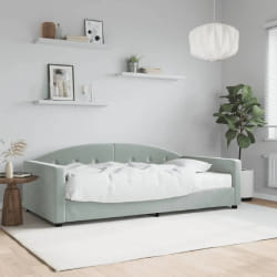 vidaXL Lit de jour avec matelas gris clair 100x200 cm velours - 100 x 200 cm
