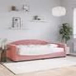 vidaXL Lit de jour avec matelas rose 100x200 cm velours - 100 x 200 cm
