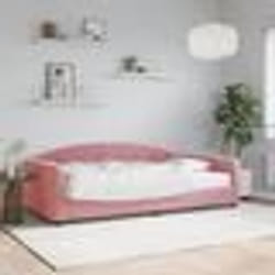 vidaXL Lit de jour avec matelas rose 100x200 cm velours - 100 x 200 cm