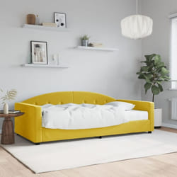 Vidaxl Lit De Jour Avec Matelas Jaune 100x200 Cm Velours