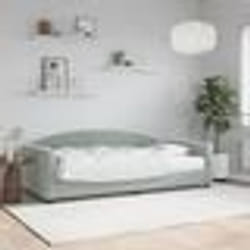 vidaXL Lit de jour avec matelas gris clair 90x190 cm velours - 90 x 190 cm